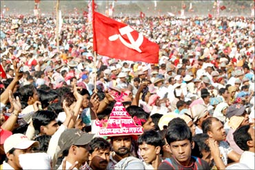A Left Front rally in Kolkata.
