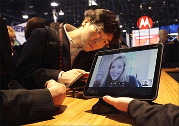 A Motorola Xoom tablet.