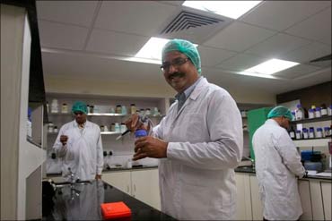 Dr Krishna M Ella in his lab.