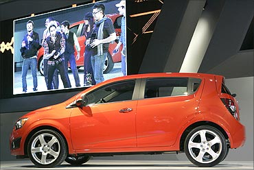 The Chevrolet 2012 Chevrolet Sonic five-door hatchback.