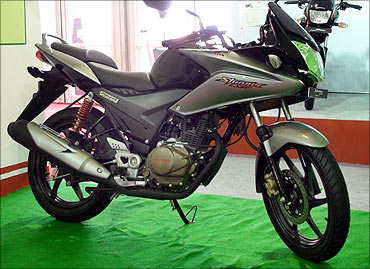 A Honda bike on display at the Mumbai Auto Show.