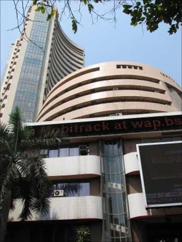 The Bombay Stock Exchange building in Mumbai.