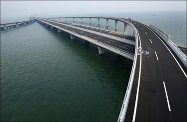 Qingdao Jiaozhou Bay Bridge is seen in Qingdao, Shandong province, in this general view taken on June 27, 2011.