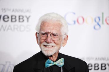 Martin Cooper, inventor of the world's first mobile phone, at the 15th annual Webby Awards in New York.