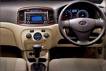 Interior view of Hyundai Verna Fluidic.