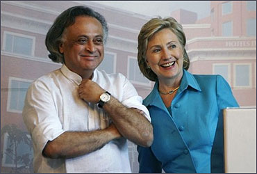 Jairam Ramesh and US Secretary of State Hillary Clinton.
