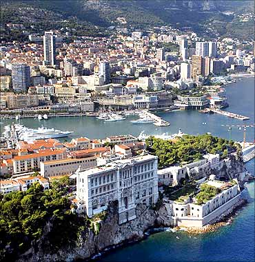 Aerial view of the old La Condamine port of Monaco.