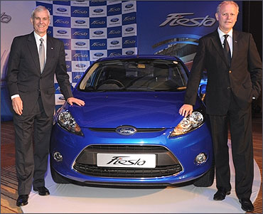 Nigel Wark, executive director, marketing, sales and Ford India President and MD Michael Boneham.