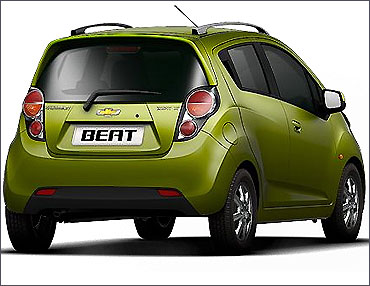 Rear view of Chevrolet Beat.