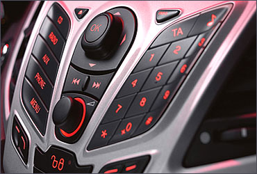 Mobile phone inspired console of the Ford Fiesta.