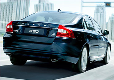 Rear view of Volvo S80.
