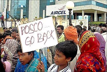 The agitation against the POSCO steel plant in Odisha.