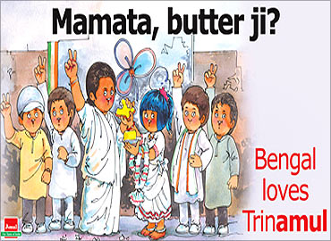 Amul salutes Mamata Banerjee.