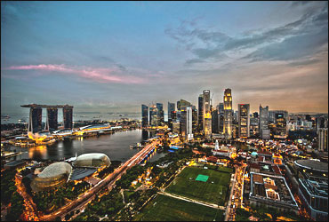 Singapore skyline.