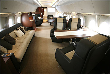 A part of the VIP cabin of a new Airbus A318 Elite.