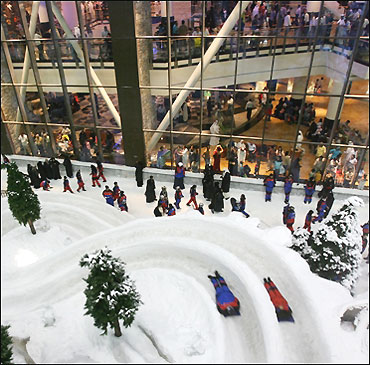 Snow inside The Mall of the Emirates.
