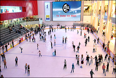 Ice rink at the mall.