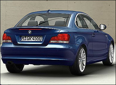 Rear view of BMW 1 Series Coupe.