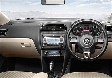 Interior view of Volkswagen Vento Diesel.