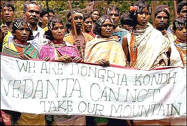 Tribals protest in Orissa.