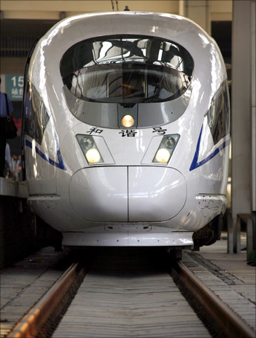 A high-speed train.