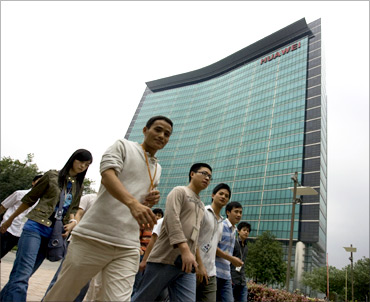 Huawei staff at global headquarters in Shenzhen.