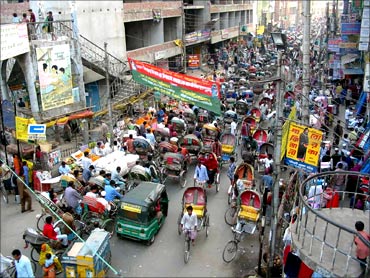 The city of Dhaka.