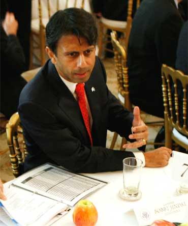 Louisiana Governor Bobby Jindal in the State Dining Room at the White House in Washington February 28, 2011.