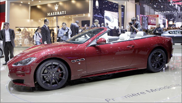 Maserati GranCabrio Sport convertible car.