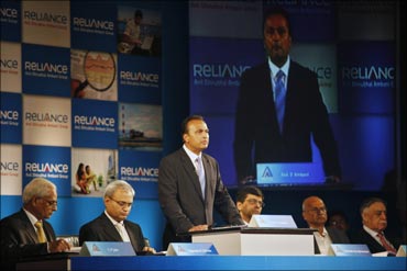 Anil Ambani at the Reliance Capital AGM.