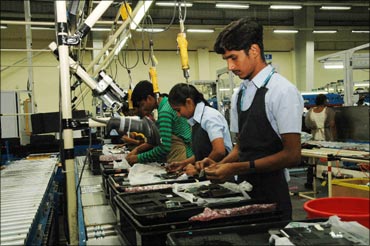 The assembly line at Dell's Sriperumbudur factory.