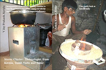 Ashok Kumar with the stove.