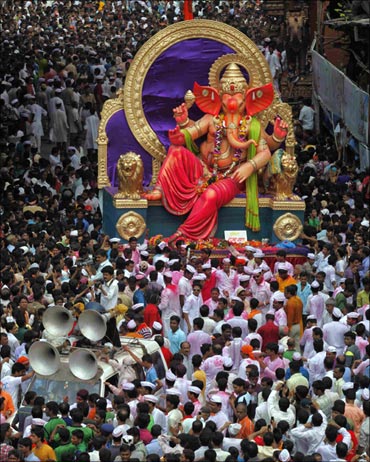 The Ganesh festival is celebrated with pomp and gaiety all over Maharashtra.