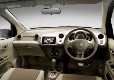 Interior view of Honda Brio.