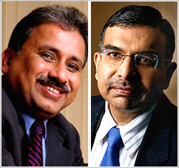 Fomer Wipro CEOs Suresh Vaswani (L) and Girish Paranjpe.