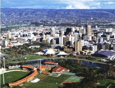 The skyline of Adelaide.