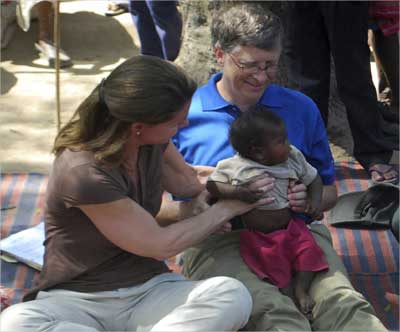 Bill Gates and wife Melinda in Bihar.
