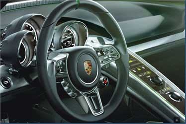 Dashboard of Porsche 918 Spyder.
