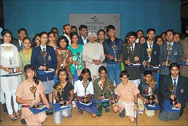 IGNITE competition winners with former President Kalam.
