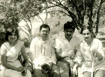 Sudha Murthy, N R Narayana Murthy, Nandan Nilekani and Rohini Nilekani in the early 1980s