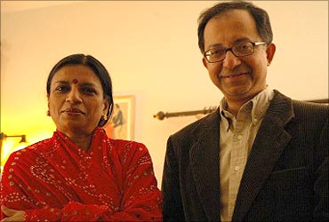 Kaushik Basu with wife Alaka.