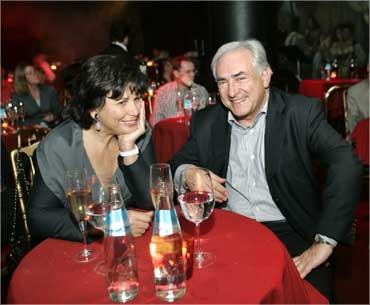 IMF Chairman Dominique Strauss-Khan and his wife Anne Sinclair.