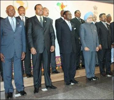 Manmohan Singh at the Africa India forum summit.