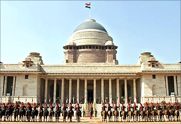 Indian President's Bodyguards (PBG), mounted on their horses.