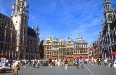 Belgium faces default prospect. A square in capital Brussels.