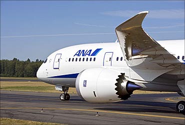 ANA's Boeing Dreamliner during a test.