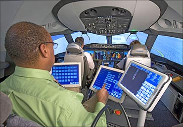 Boeing 787's cockpit.
