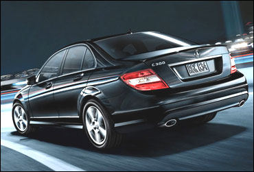 Rear view of Mercedes C Class.