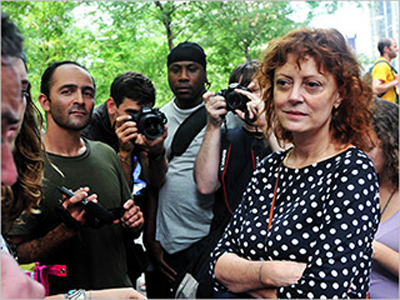 Susan Sarandon at the demonstration.