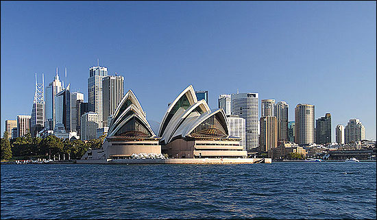 Sydney opera house and skyline.